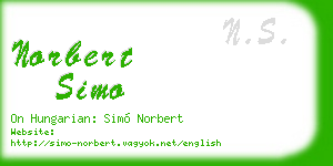 norbert simo business card